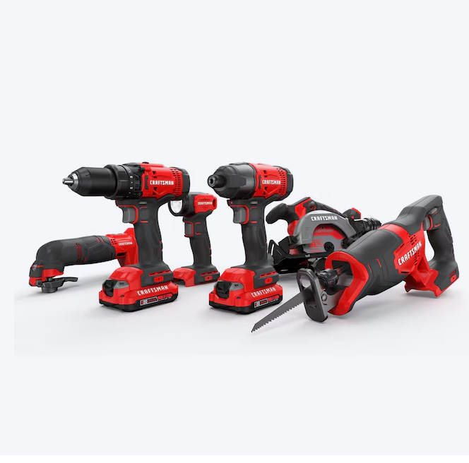 CRAFTSMAN V20 20-volt Max 6-Tool Power Tool Combo Kit with Soft Case and charger (NO BATTERIES)(Used)