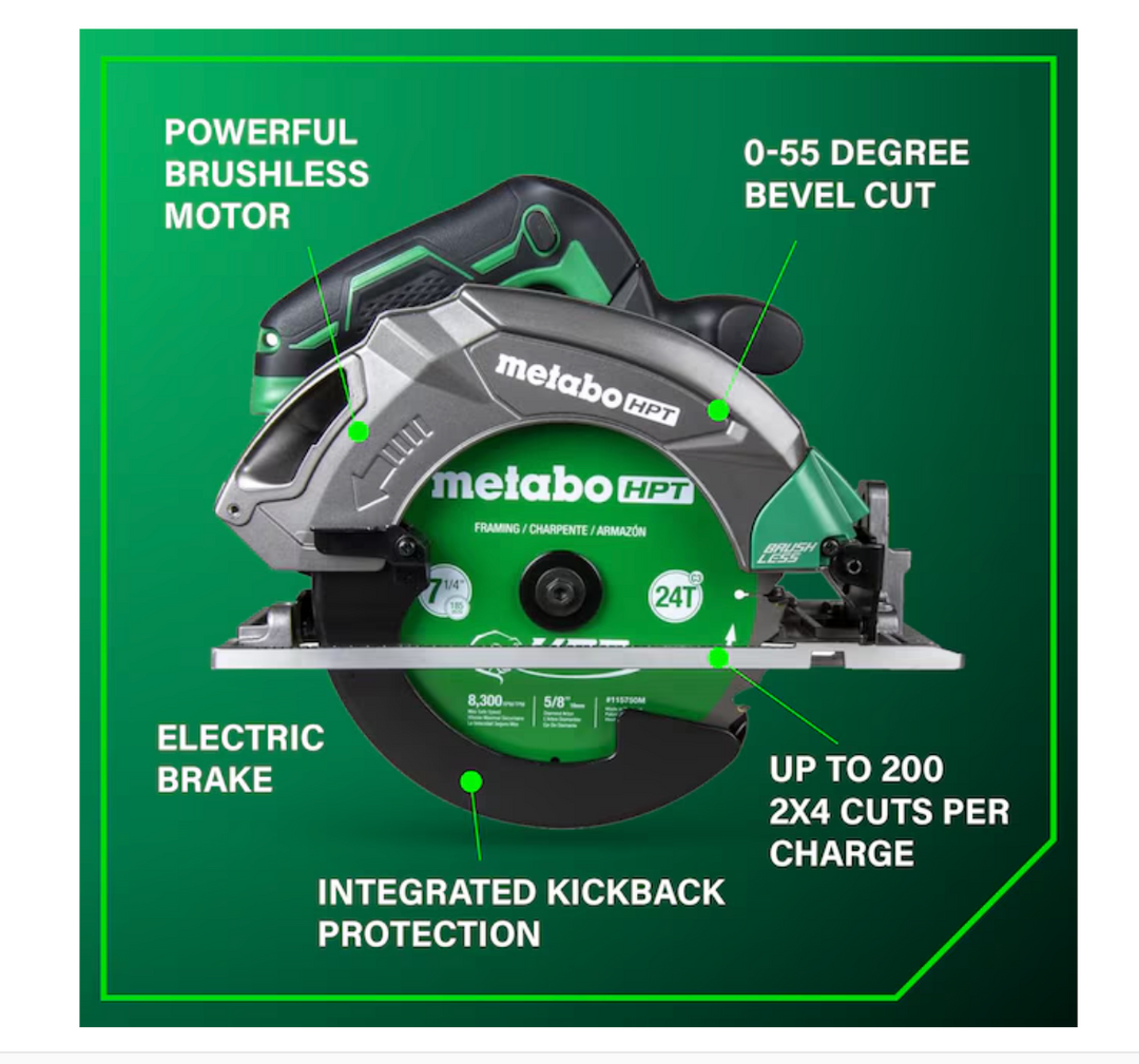 Metabo HPT MultiVolt 18-volt 7-1/4-in Cordless Circular saw (open box)