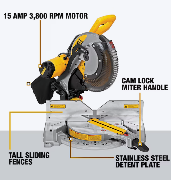 DEWALT 12-in 15-Amp Dual Bevel Compound Corded Miter Saw (USED)