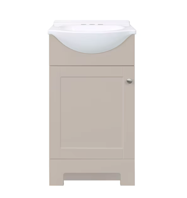 Project Source Euro 18-in Light Gray Single Sink Bathroom Vanity with White Cultured Marble Top (open box)