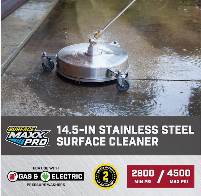SurfaceMaxx PRO 14.5-in up to 4500-PSI Rotating surface cleaner for Gas and electric pressure washers (used)