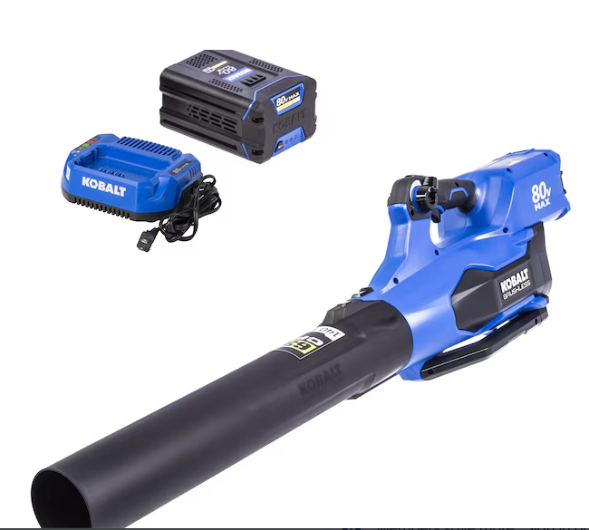 Kobalt 80-volt 630-CFM 140-MPH Battery Handheld Leaf Blower 4 Ah (used)