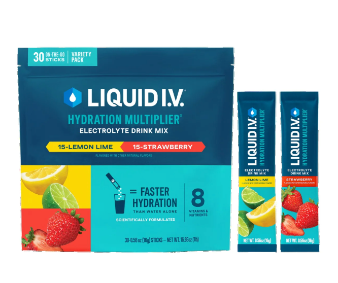 Liquid I.V. Hydration Multiplier Electrolyte Drink Mix, Variety, 0.56 Oz, 30 Ct (New)