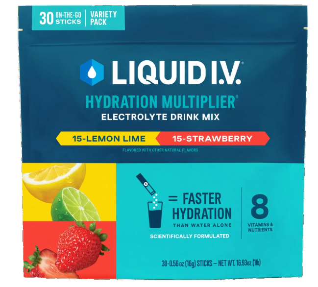 Liquid I.V. Hydration Multiplier Electrolyte Drink Mix, Variety, 0.56 Oz, 30 Ct (New)