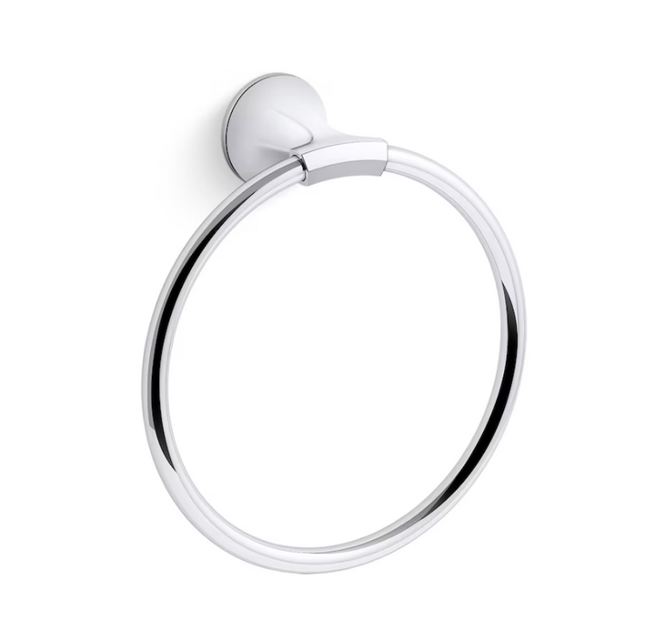 KOHLER Desette Polished Chrome Wall mount Single Towel Ring (Open Box)