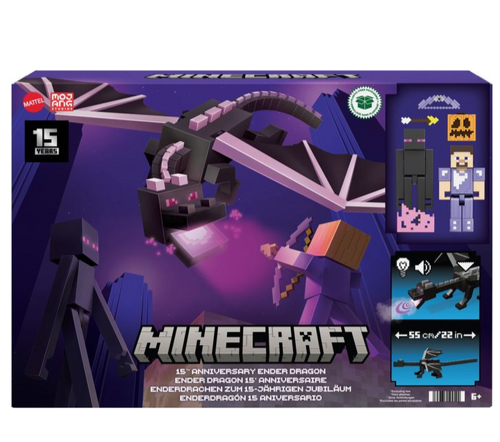 Minecraft 3.25 Core 15th Anniversary Ender Dragon Set (open box)