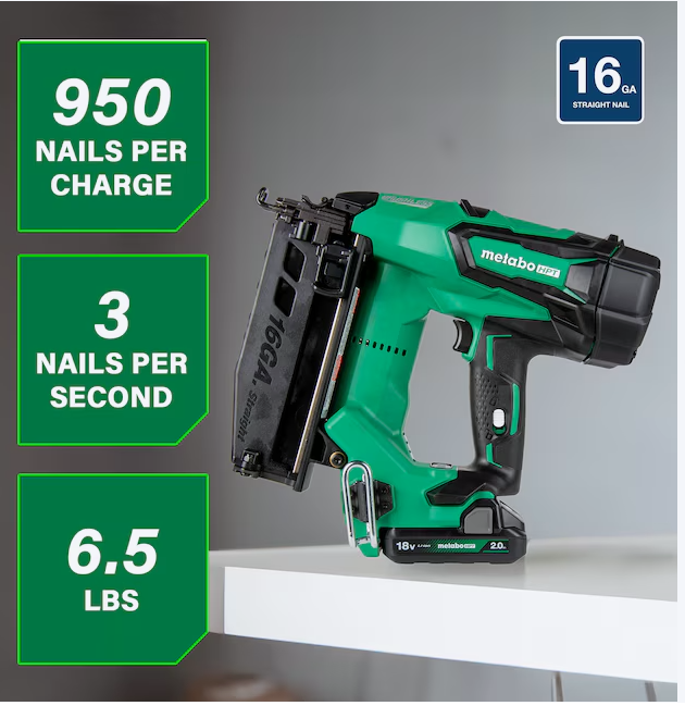 Metabo HPT MultiVolt 2-1/2-in 16 -Gauge Cordless Straight Finish Nailer ( Battery Included ) (USED)(NO BOX)