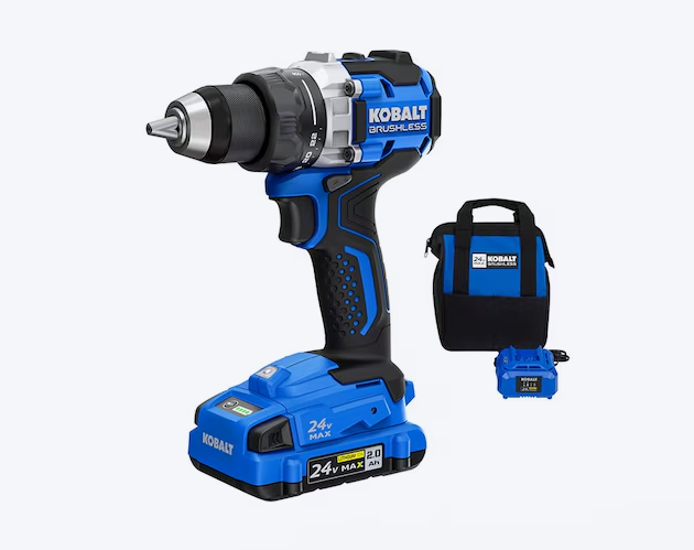Kobalt 24-volt 1/2-in Keyless Brushless Cordless Drill 1 -Batteries Included (Soft Bag Included)(USED)(no box)