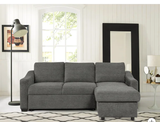 Coddle Aria Fabric Sleeper Sofa with Chaise (open box)