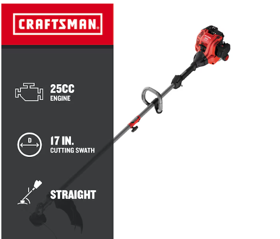 CRAFTSMAN WS2200 25-cc 2-cycle 17-in Straight Shaft Attachment Capable Gas String Trimmer (Bare tool)(Used)