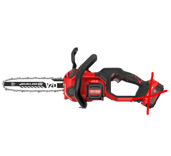 CRAFTSMAN V20 20-volt max 12-in Battery 5 Ah Chainsaw (Battery AND Charger NOT INCLUDED) (Bare Tool) (Used)