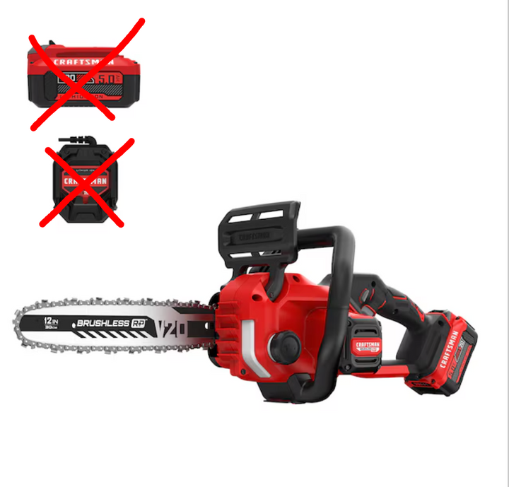 CRAFTSMAN V20 20-volt max 12-in Battery 5 Ah Chainsaw (Battery AND Charger NOT INCLUDED) (Bare Tool) (Used)