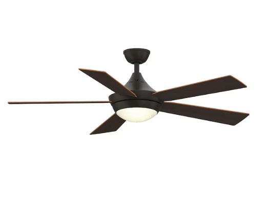 Fanimation Studio Collection Aire Drop 52-in Integrated LED Aged Bronze with Dark Walnut/Cherry Blades Ceiling Fan With Light 5 -Blade (Open Box)