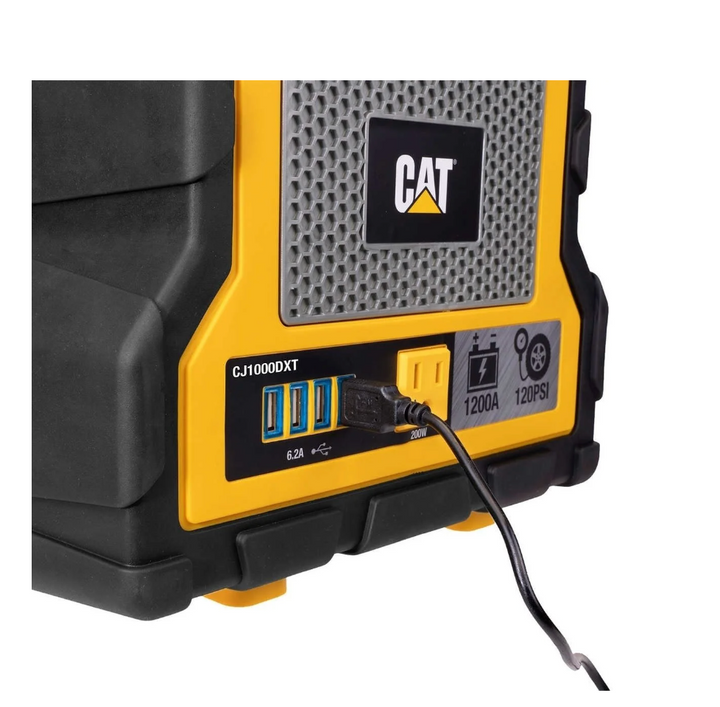 Cat Power Station with 1,200-Peak-Amp Jump Starter, Tire Compressor, and Power Inverter, CJ1000DXT (Used)