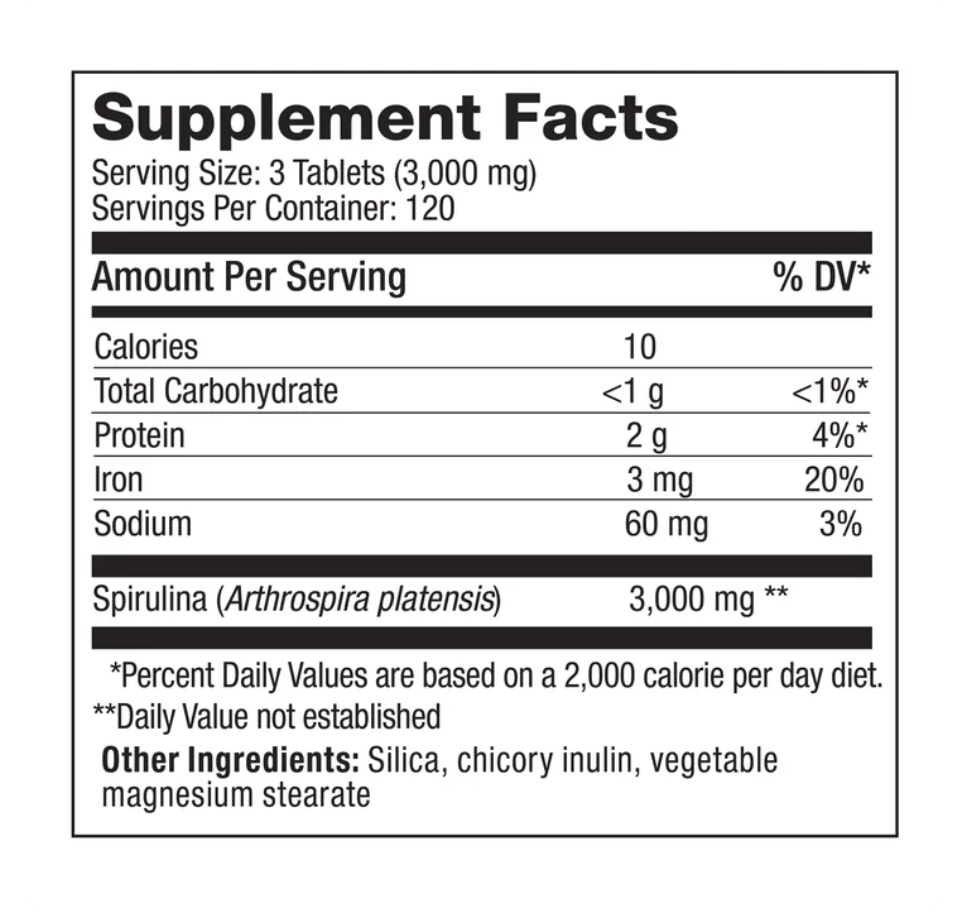 Pure Hawaiian Spirulina 3000 mg., 360 Tablets (NEW)