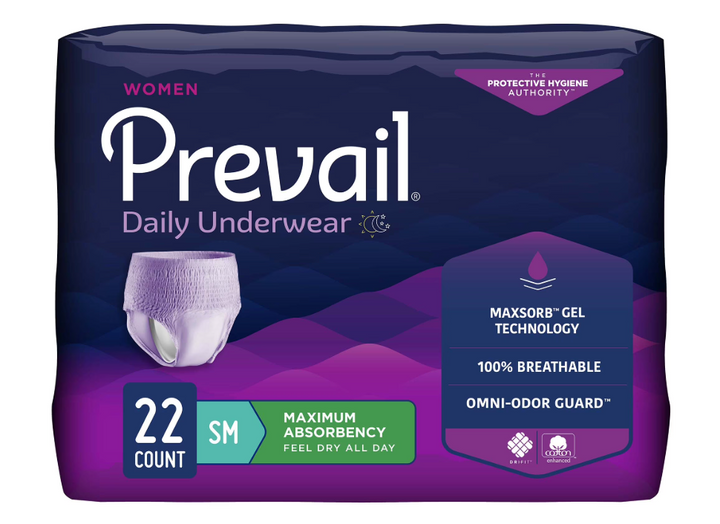 Prevail Daily Underwear Disposable Underwear Female Pull On with Tear Away Seams Small,  88 Ct (NEW)