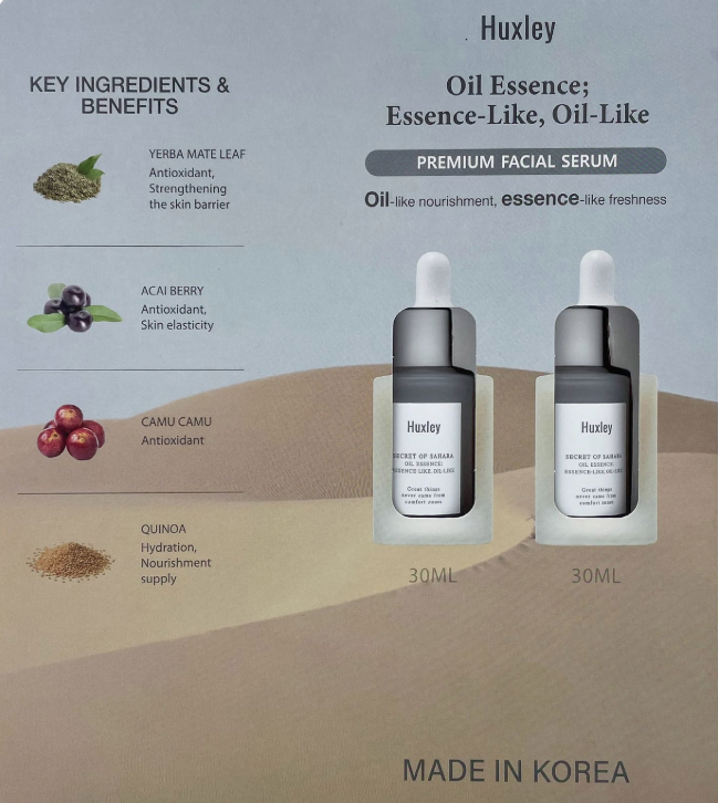 Huxley Oil Essence Premium Facial Serum 2-Pack - 30ml (new)