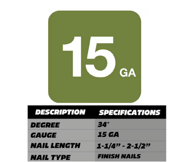 Metabo HPT 2-1/2-in 15 -Gauge Pneumatic Angled Finish Nailer (USED)