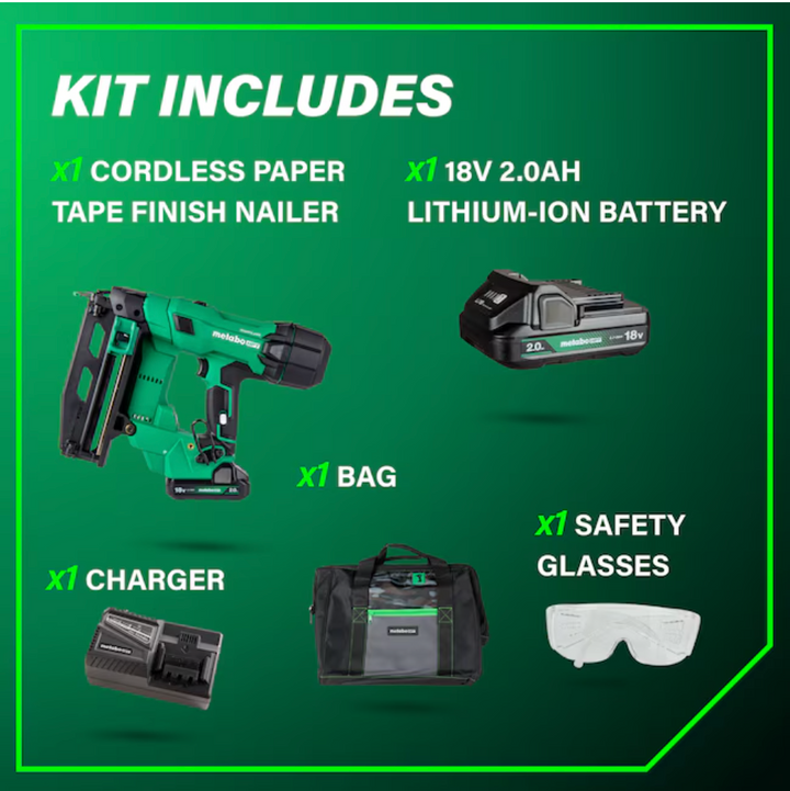 Metabo HPT MultiVolt 2-1/2-in 16 -Gauge Cordless Straight Finish Nailer (Battery Included and Charger Included) (USED)