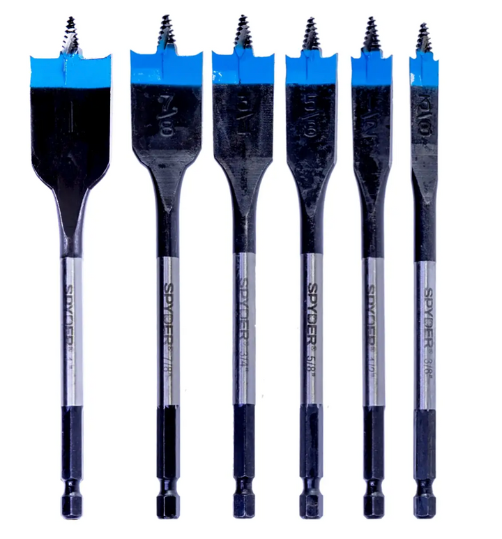 Spyder 6-Piece Assorted Woodboring Spade Bit Set (New)