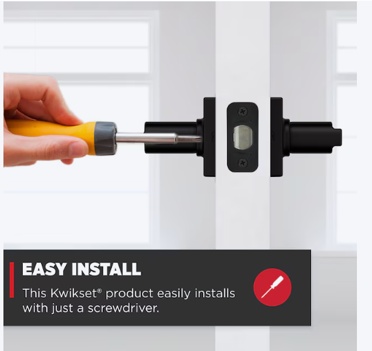 Kwikset Casey Matte Black Interior or Bed/Bath Privacy Door Handle Contractor Pack 10 -Pack (OPEN BOX)