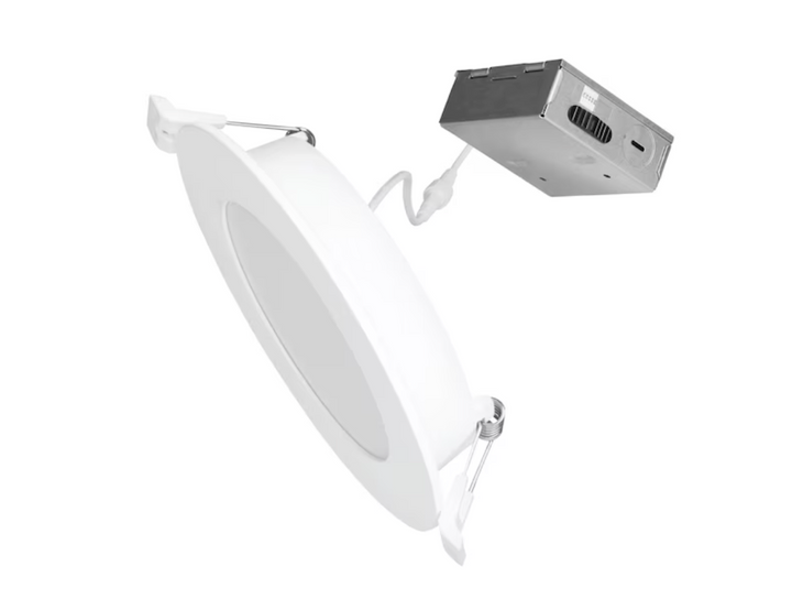 Utilitech White 4-in 450 -Lumens Switchable white Round Dimmable LED Canless Wet rated Recessed Downlight 12 -Pack (used)