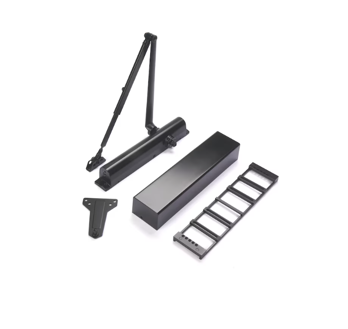 BRINKS COMMERCIAL Grade 1 FlexPlate All-in-One Matte Black Commercial Door Closer (new)