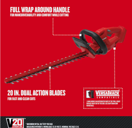 CRAFTSMAN V20 20-volt max 20.0-in Battery Hedge Trimmer (OPEN BOX)(BARE TOOL)