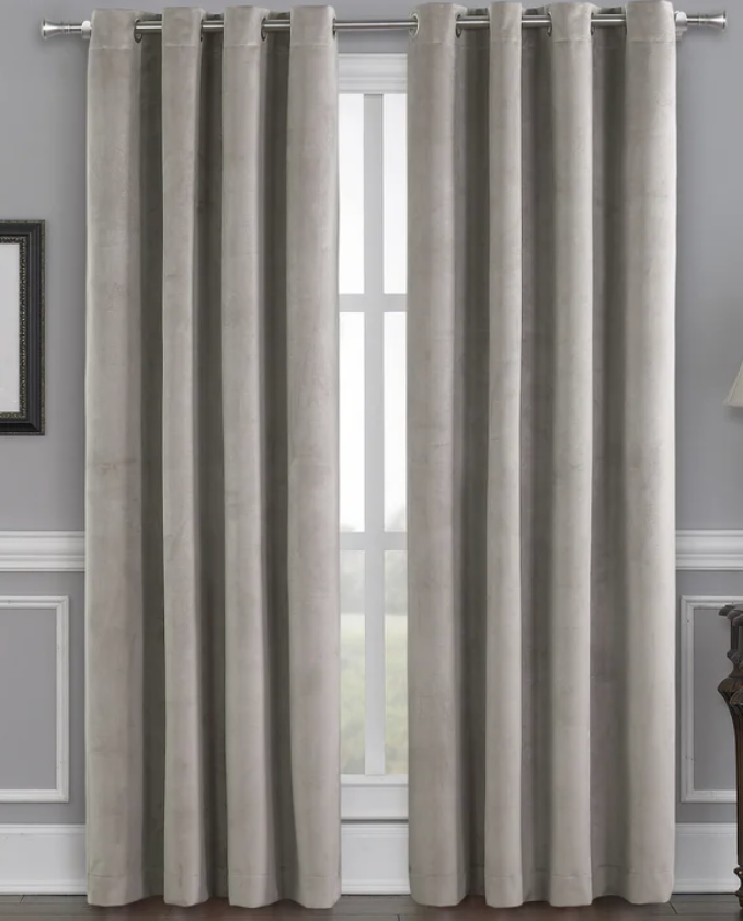 Silk Home Beige Blackout Curtains 2 panels 52'in x 95' in (New)