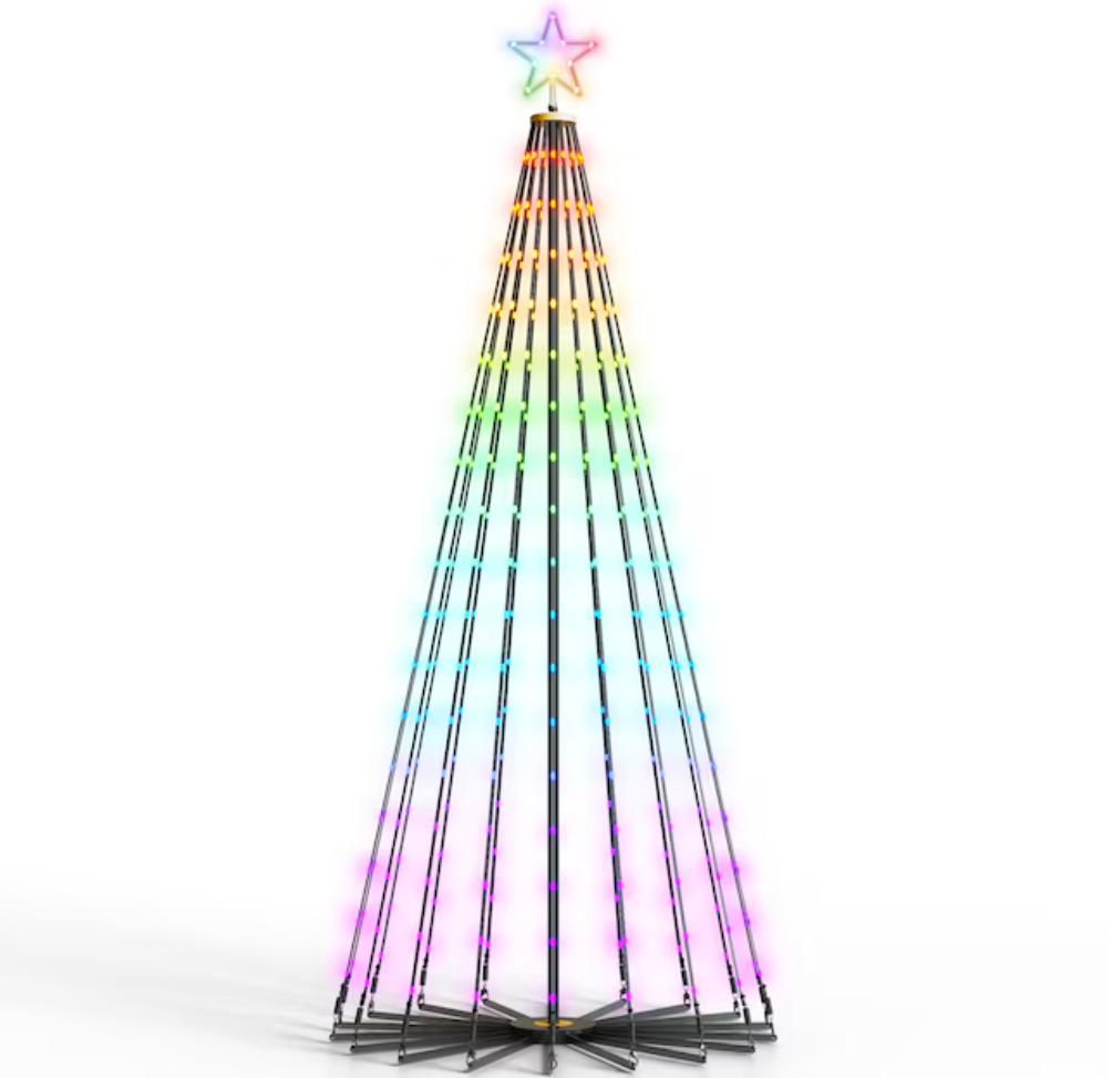 Govee 7.5ft LED Cone Tree 90-in Tree Multi-function Electrical Outlet Holiday Light (open box)
