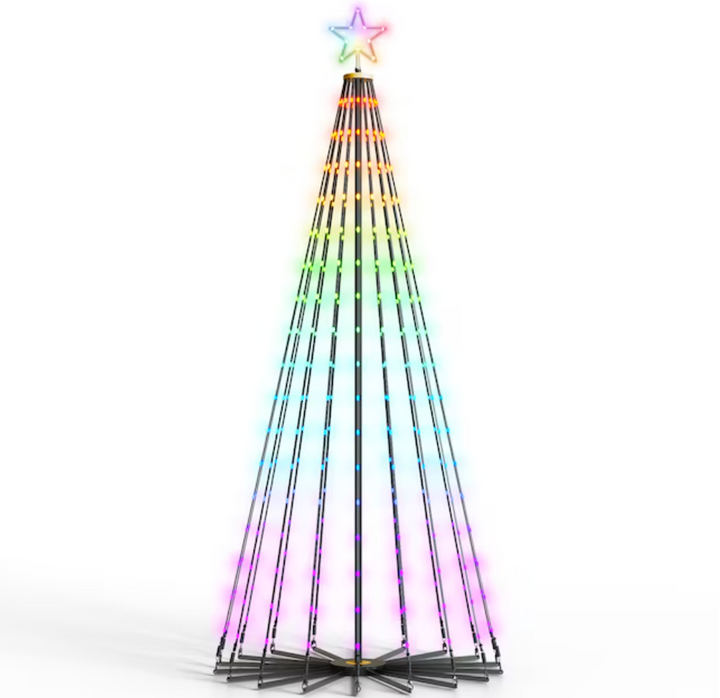 Govee 7.5ft LED Cone Tree 90-in Tree Multi-function Electrical Outlet Holiday Light (open box)
