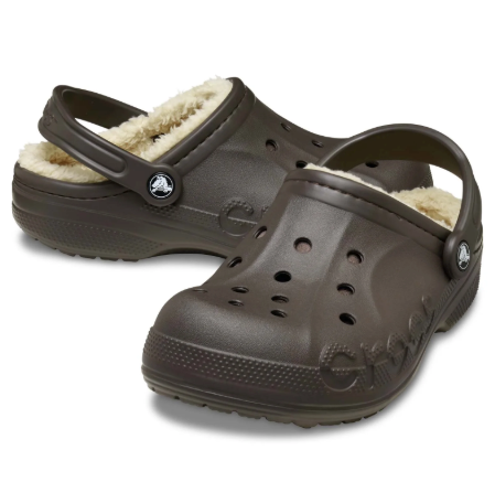 Crocs Men's and Women's Unisex Baya Lined Clogs; Espresso, M5/W7 (new) (no box)