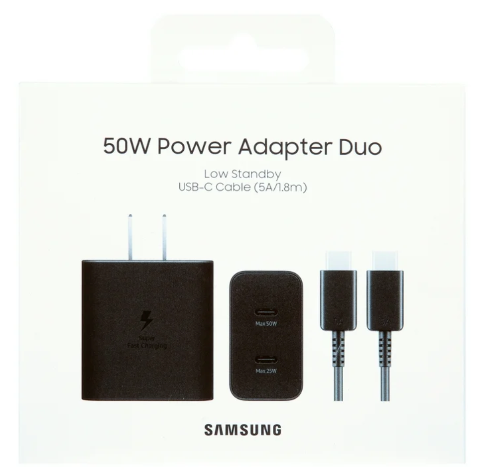 Samsung 50W Duo Power Adapter, Black (Cable not included) (new)
