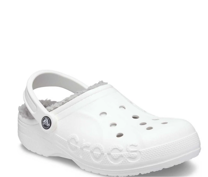 Crocs Men's and Women's Unisex Baya Lined Clogs; White/Light Grey, M7/W9 (new) (no box)