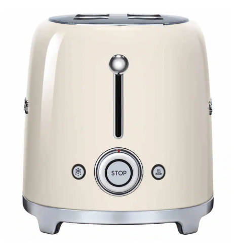 SMEG - TSF02 4-Slice Long Wide-Slot Toaster - Cream (open box)