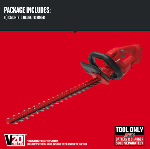 CRAFTSMAN V20 20-volt max 20.0-in Battery Hedge Trimmer (open box)