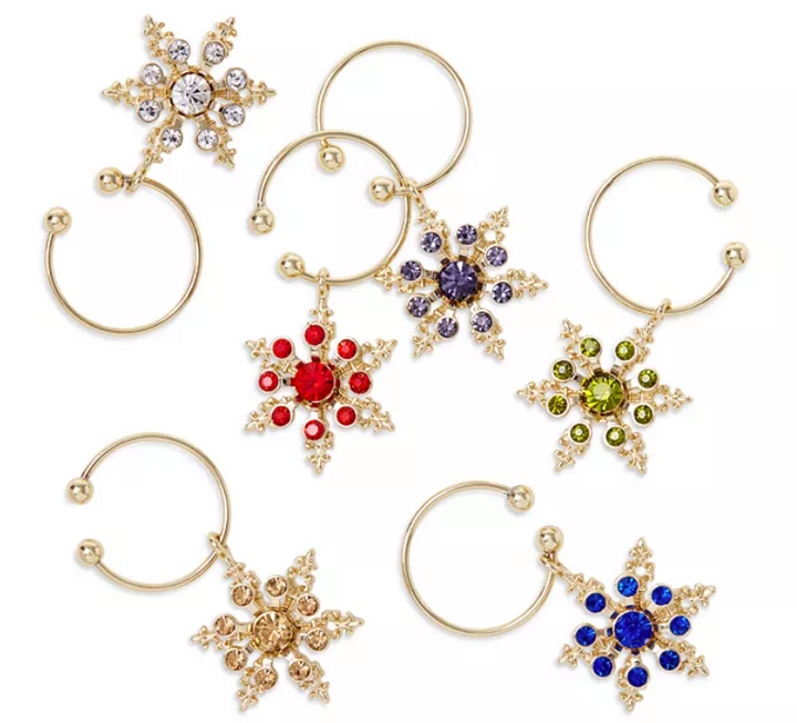 Joanna Buchanan Snowflake Wine Charms, Set of 6 (open box)