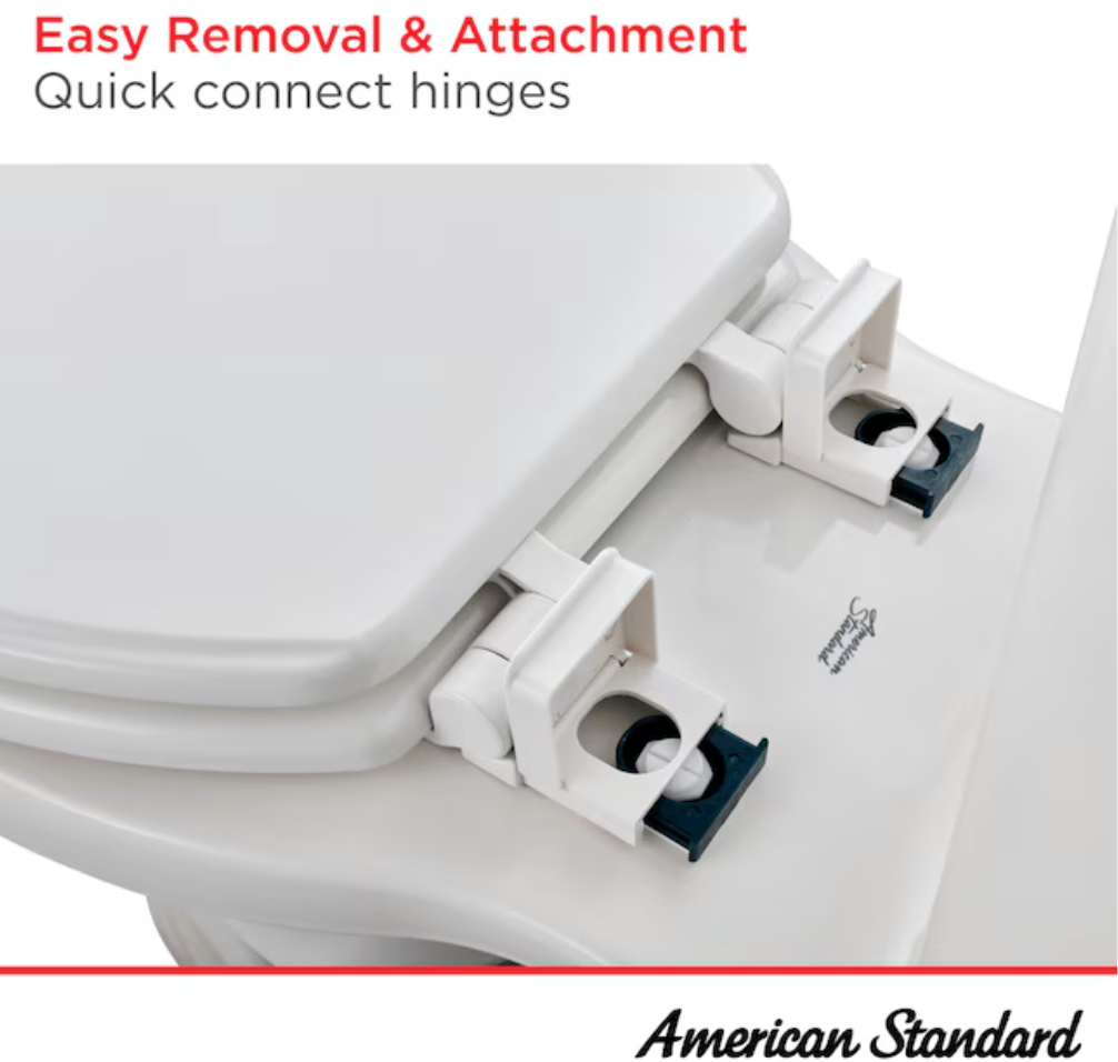 American Standard Bedminster Wood White Elongated Soft Close Toilet Seat (open box)