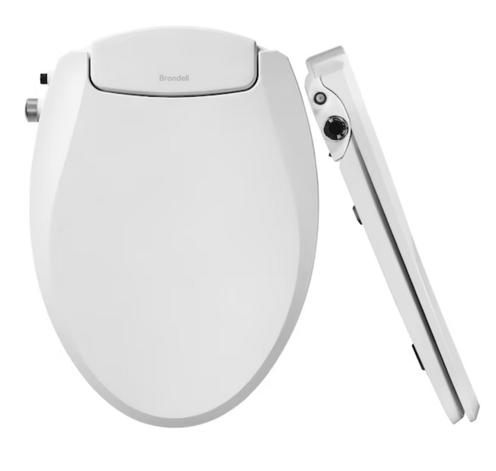 Brondell Ecoseat Plastic White Elongated Slow Close Feature Bidet Function Toilet Seat (open box)