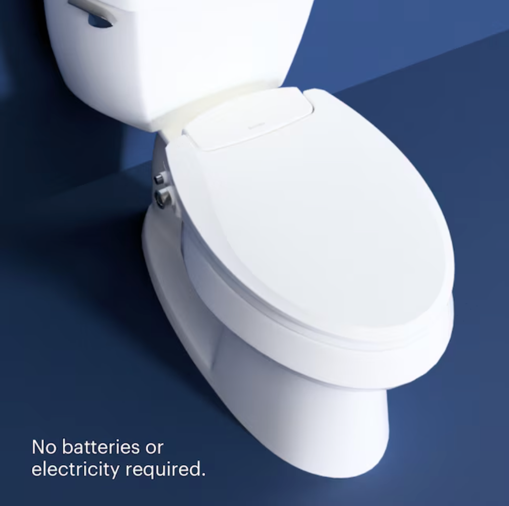 Brondell Ecoseat Plastic White Elongated Slow Close Feature Bidet Function Toilet Seat (open box)
