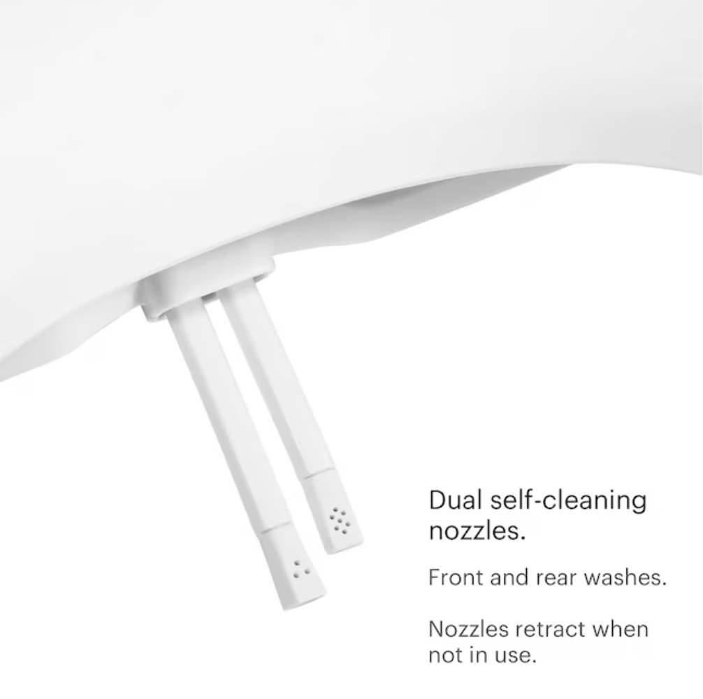 Brondell Ecoseat Plastic White Elongated Slow Close Feature Bidet Function Toilet Seat (open box)