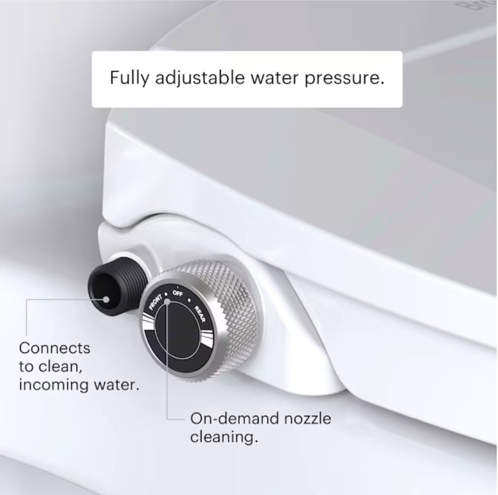 Brondell Ecoseat Plastic White Elongated Slow Close Feature Bidet Function Toilet Seat (open box)