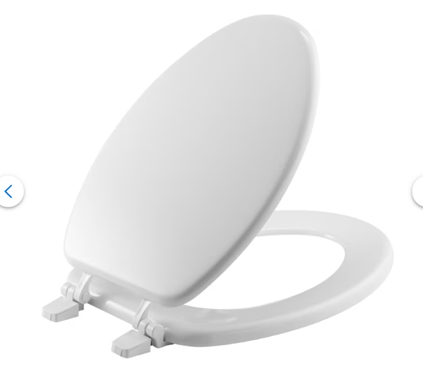 Project Source 18.9" Wood White Elongated Toilet Seat (Oben Box)