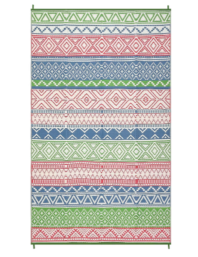 Garvee 6 x 9 ft Multi Color Polyester Rectangular Outdoor Waterproof Reversible UV Resistant Portable Modern Farmhouse Plastic Straw Area Rug (new)