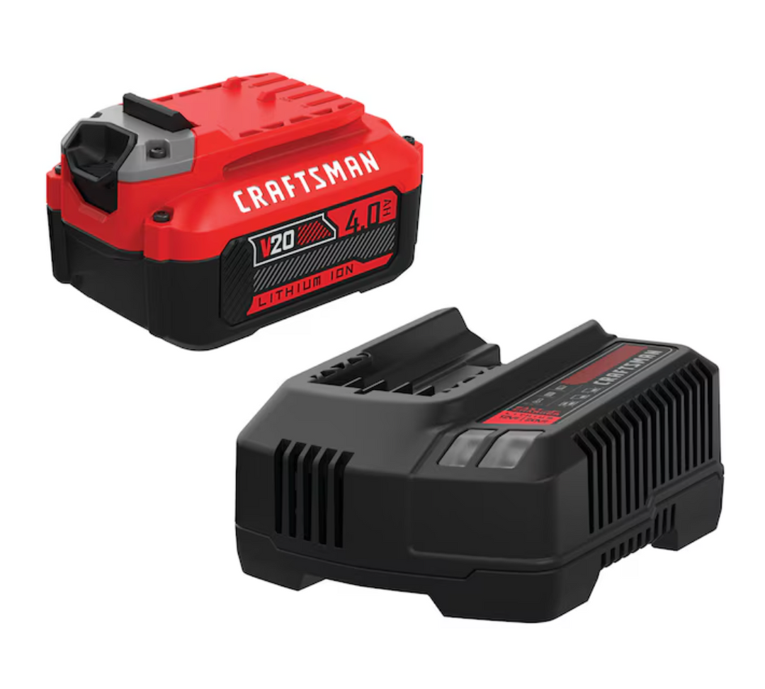 CRAFTSMAN V20 20 -Volt 1 -Pack Battery and Charger ( 4.0 Ah Lithium-ion ) (open box)
