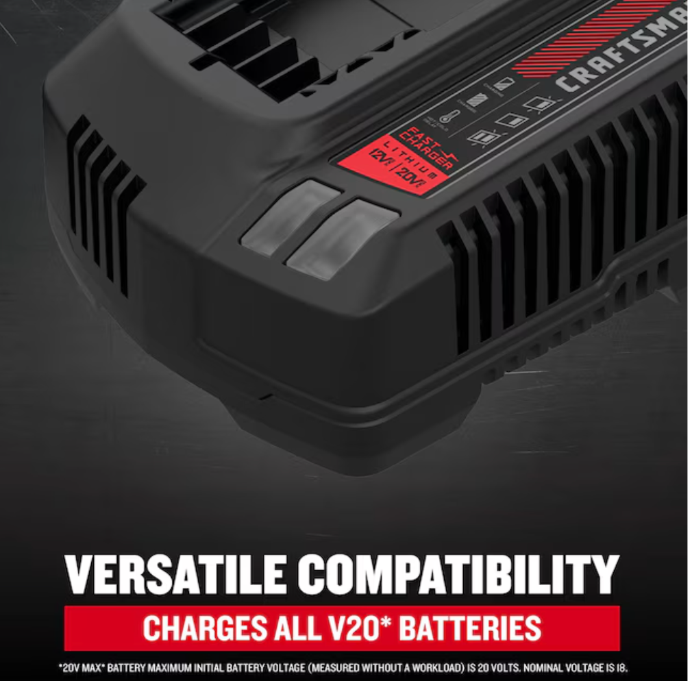 CRAFTSMAN V20 20 -Volt 1 -Pack Battery and Charger ( 4.0 Ah Lithium-ion ) (open box)