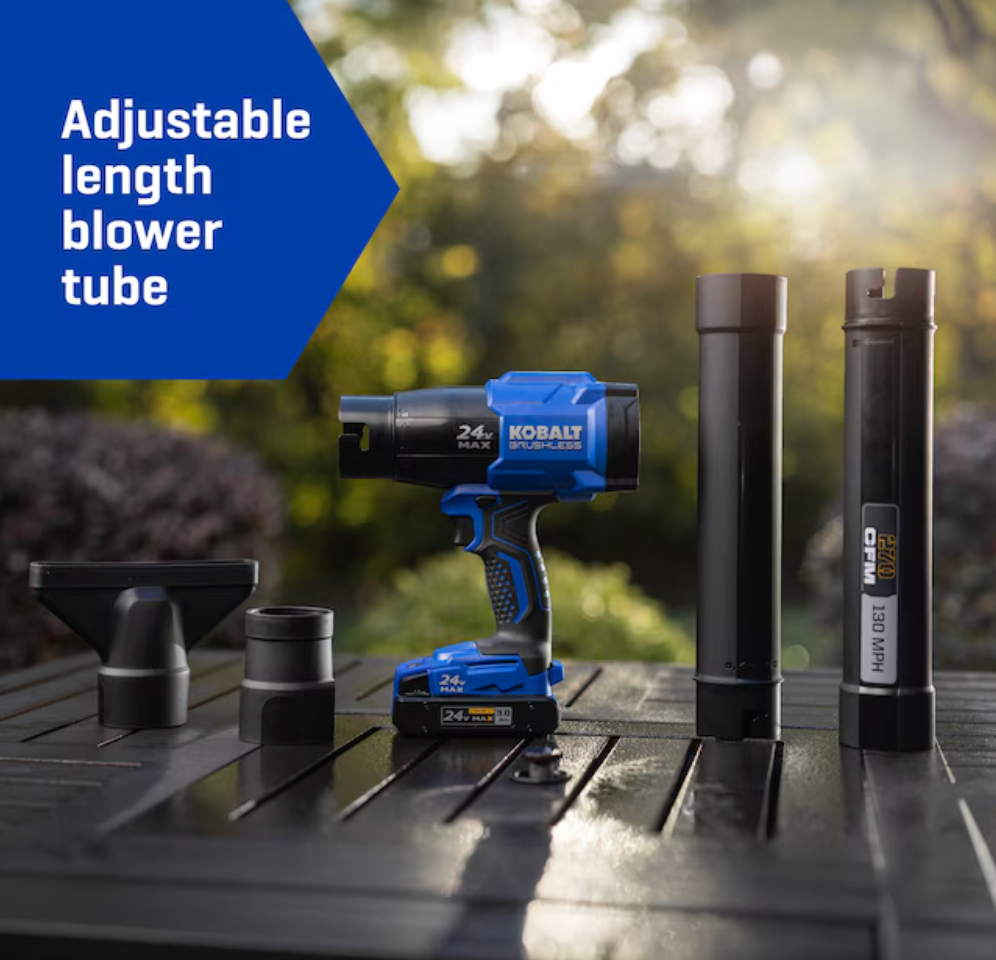 Kobalt 24-volt 270-CFM 130-MPH Battery Handheld Leaf Blower 3 Ah Battery Included Charger Included (used)