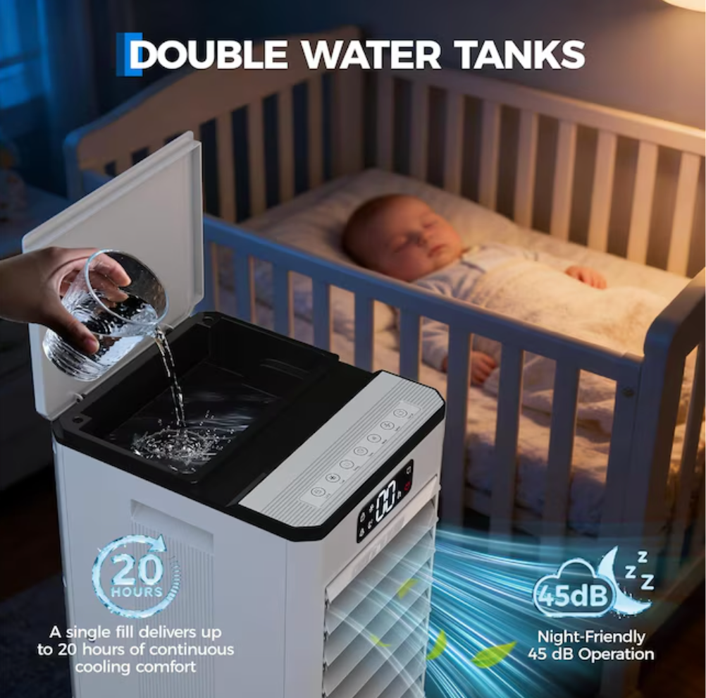 Garvee 1.84 GAL Swamp Cooler with Touch and Remote Control 3 in 1 Evaporative Air Cooler (open box)