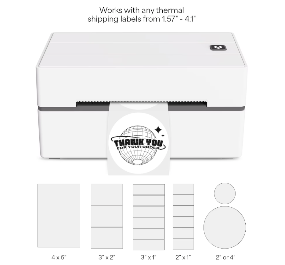 Core Innovations Bluetooth Thermal 4x6 Shipping Label Printer Bundle for Packages & Small Business - Android, iOS & Windows Compatible (new)