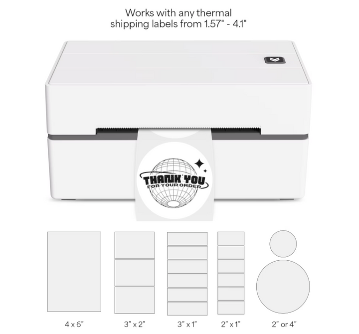 Core Innovations Bluetooth Thermal 4x6 Shipping Label Printer Bundle for Packages & Small Business - Android, iOS & Windows Compatible (new)
